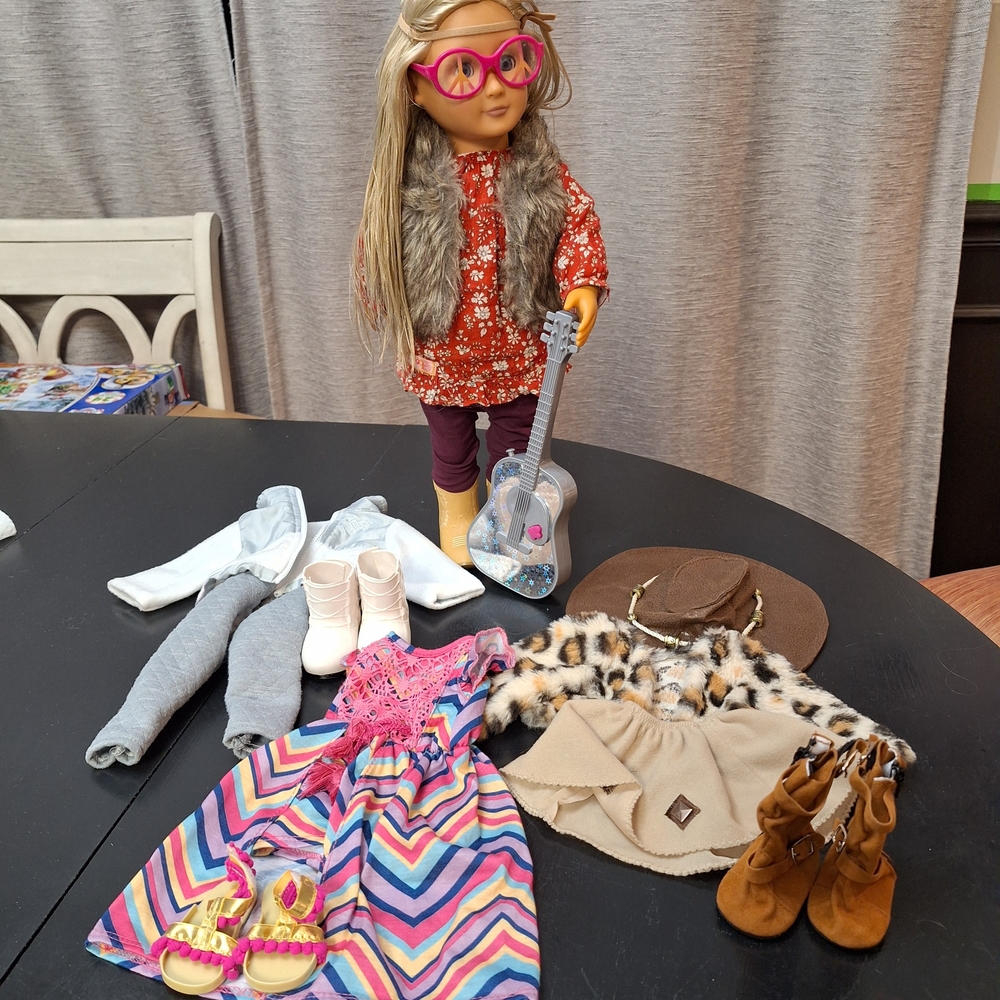 Our Generation 18 Inch Doll with Guitar & 4 Total Outfits - Picture 3 of 8